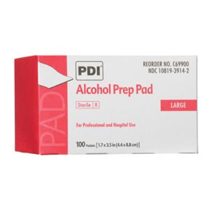 PDI - Professional Disposables, Intl. C69900 Alcohol Prep Pad, Large, Sterile, 1.7 x 3.5,  Applicator 2½" x 3", 100/bx, 10 bx/cs (96 cs/plt) (US Only) (Products cannot be sold on Amazon.com or any other 3rd party site) (Item is on Manufacturer backorder w