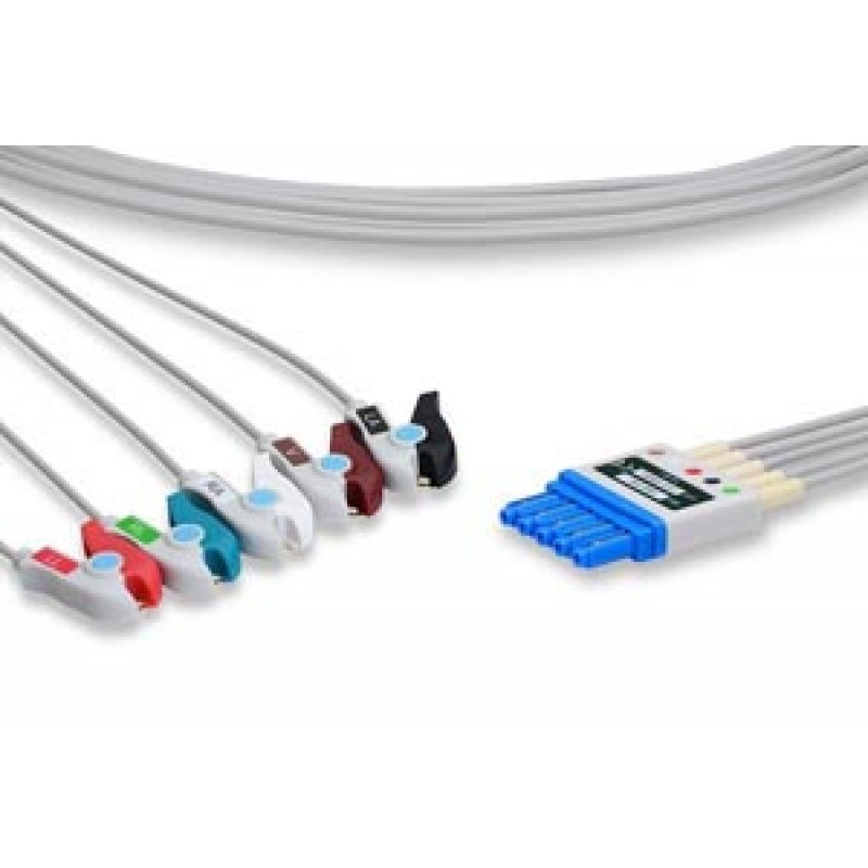 Cables and Sensors LPA5-90P0 ECG Leadwire, 5 Leads Pinch/Grabber, Philips Compatible w/ OEM: 989803125841, LDW-05BK-MXAS-0000, LDW-05BK-29AS-0000, LDW-05BK-51AS-0000, LW-3090SMX/5A, M1973A, M1968A, 989803125841 (DROP SHIP ONLY) (Freight Terms are Prepaid 