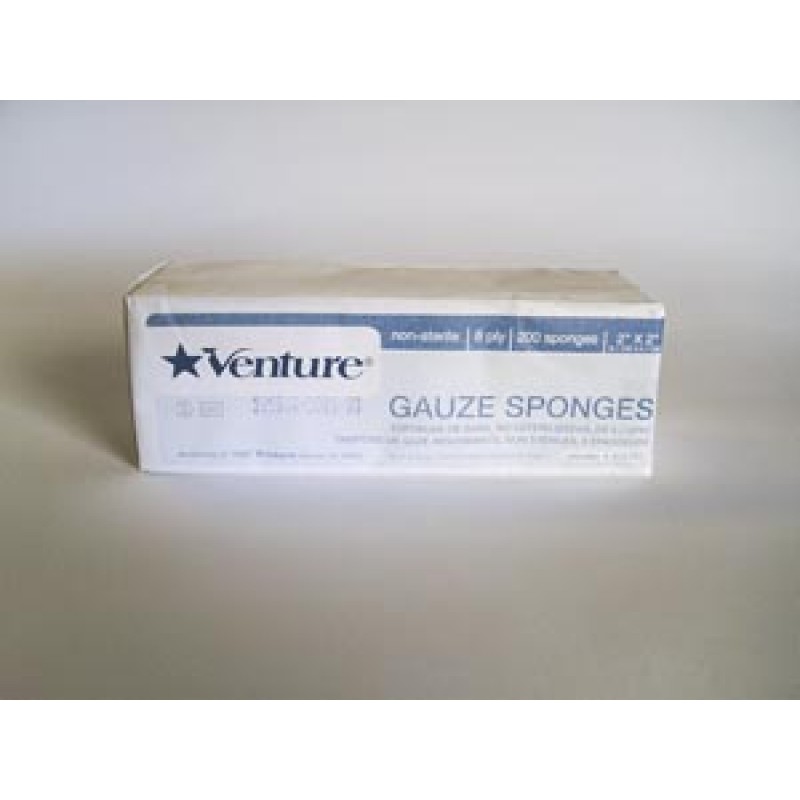 TIDI Products, LLC 908282 Gauze Sponge, 2" x 2", Non-Sterile, 8-Ply, 200/bag, 25 bg/cs