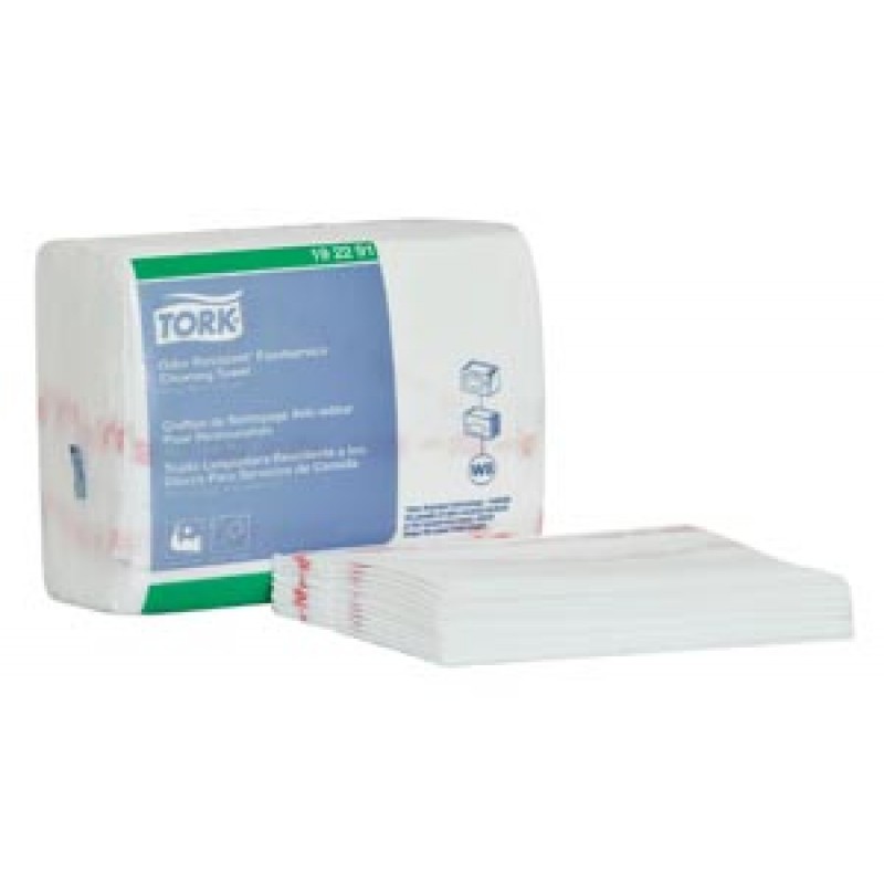 Essity Professional Hygiene North America, LLC 192291 Cleaning Towel, Odor Resistant, Z Fold, 1-Ply, White/ Red, 14.8" x 11.8", 50 sht/bx, 4 bx/cs (162 cs/plt)