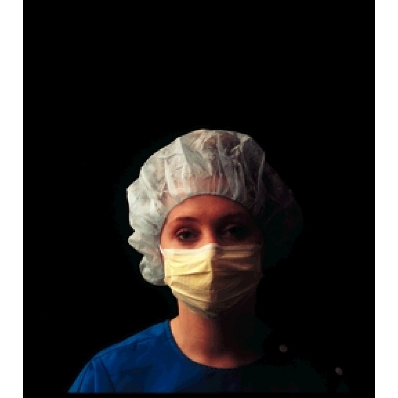 Busse Hospital Disposables, Inc. 370 Isolation Mask, Nose Piece & Ear Loops, Soft-Wear High Filtration, Latex Free (LF), Yellow, 50/bx, 10 bx/cs (54 cs/plt)