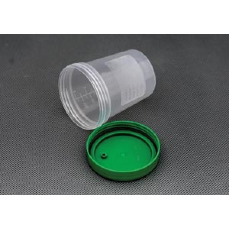 Amsino International, Inc. AS345 Specimen Container, Sterile, 4 oz, Screw On Lid, Individually Packaged in Form Fill Seal Package, 100/cs