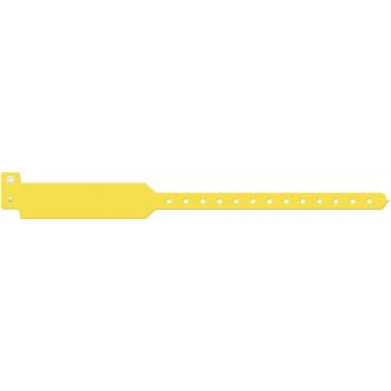 Medical ID Solutions 3206C Wristband, Adult, Write-On Tri-Laminate, Custom Printed, Yellow, 500/bx