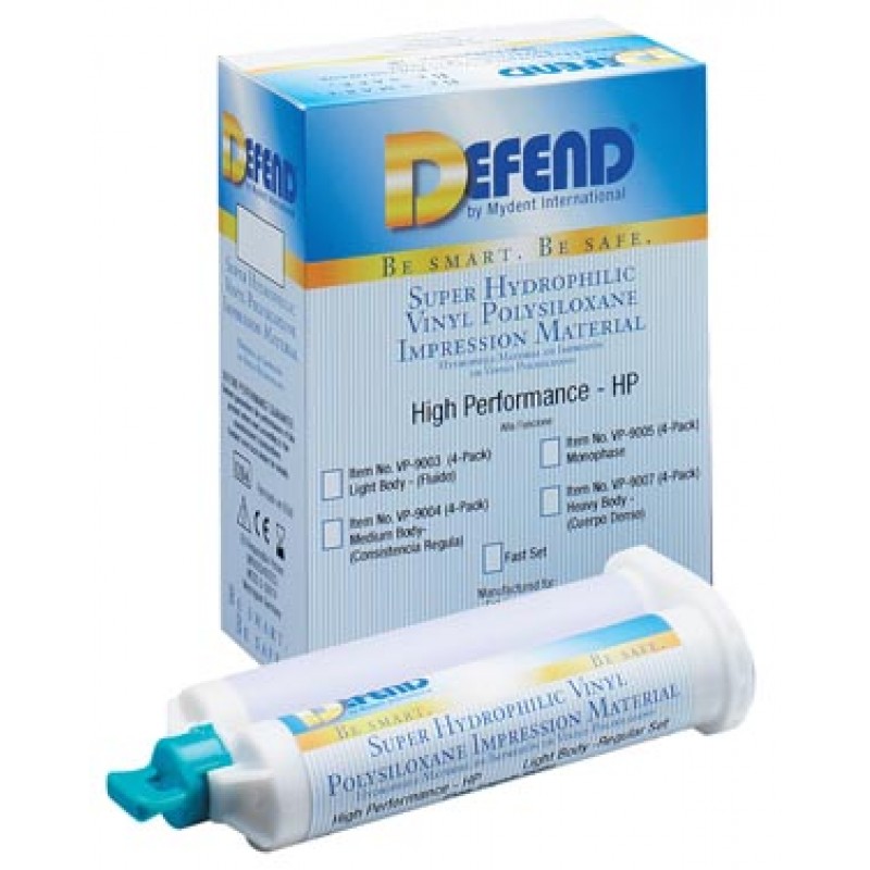 Mydent VP-9003 Vinyl Polysiloxane Impression Material, Light Body Regular Set, 50 ML cartridges, 20pk/cs