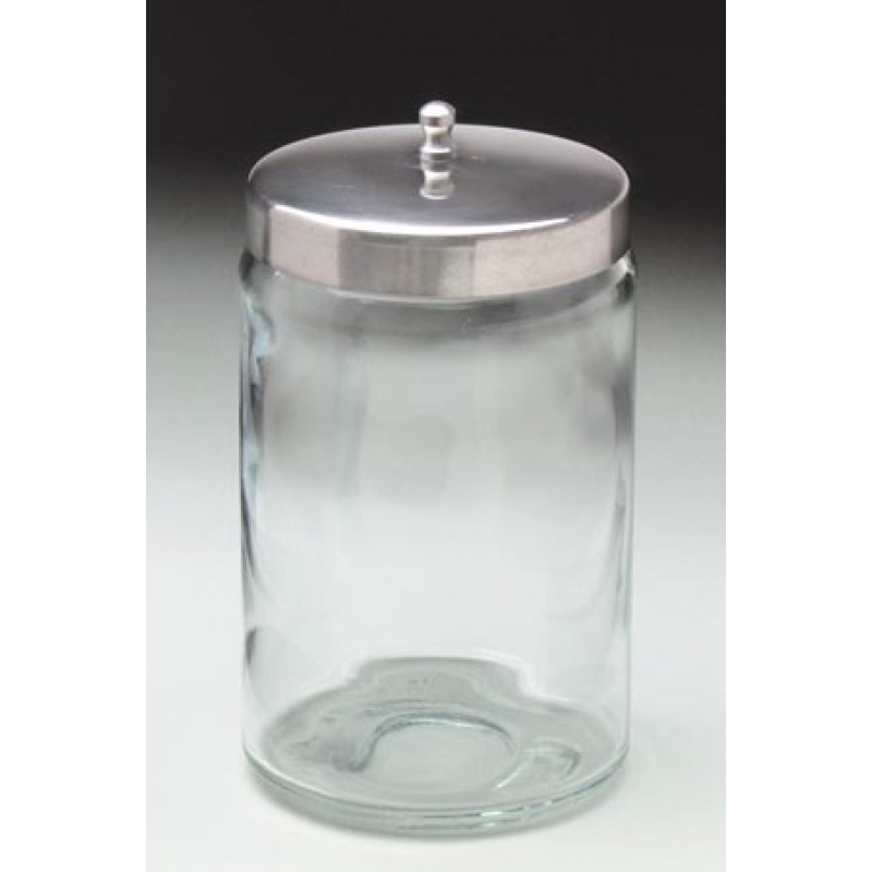 Dukal Corporation 4012 Flint Glass Jars, Unlabeled, Stainless Steel Lids, 6/cs