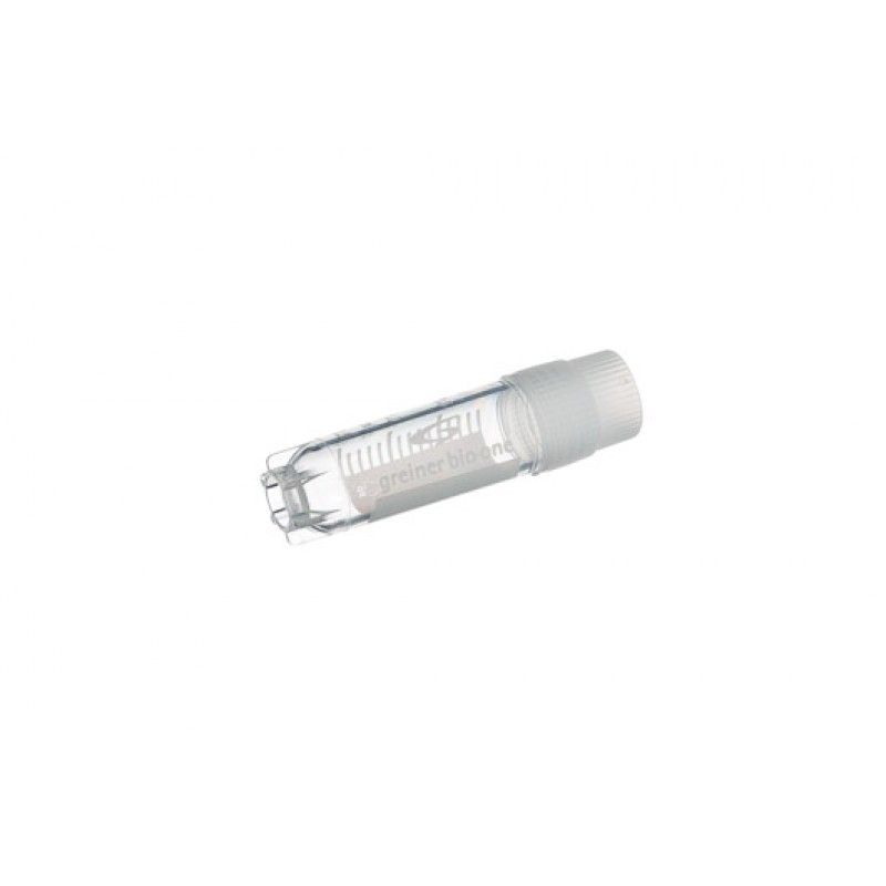 2 mL Cryo.s Tube, PP, Sterile, External Thread Natural Cap, ID Field, Starfoot Base, Round Bottom, 150 White Cap Inserts per CS
