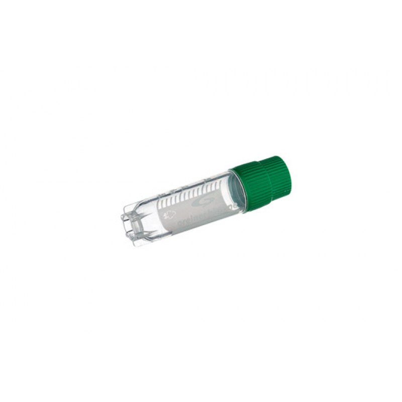 2 mL Cryo.s Tube, PP, Sterile, External Thread Green Cap, ID Field, Starfoot Base, Round Bottom, 150 White Cap Inserts per CS
