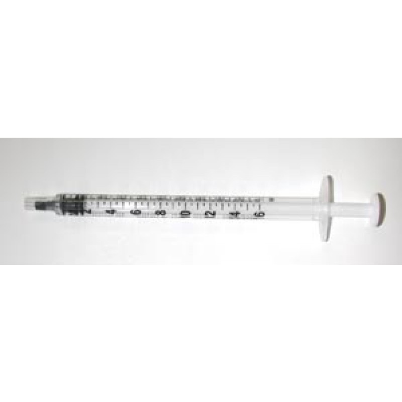 Exel Corporation 26048 Tuberculin Syringe Only, 1cc, Low Dead Space Plunger, Luer Slip with Cap, 100/bx, 10 bx/cs (60 cs/plt)