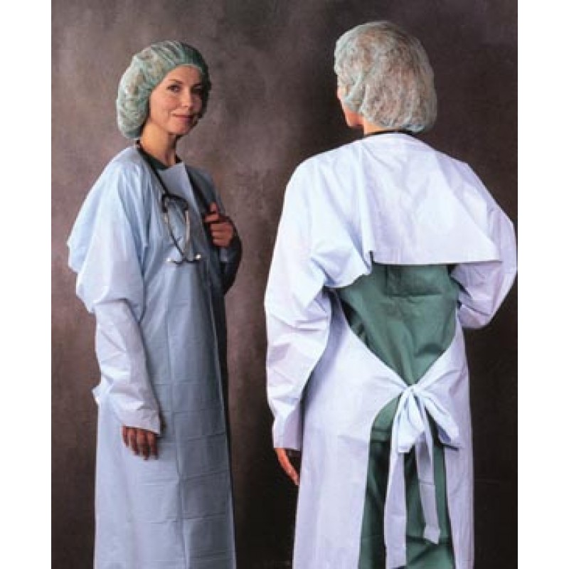 Busse Hospital Disposables, Inc. 235 Embossed Polyethylene Gown, Thumbhook Stirrups, Individually Wrapped, Blue, 75/cs **Pricing Subject to Change without Prior Notification Due to Coronavirus Pandemic**