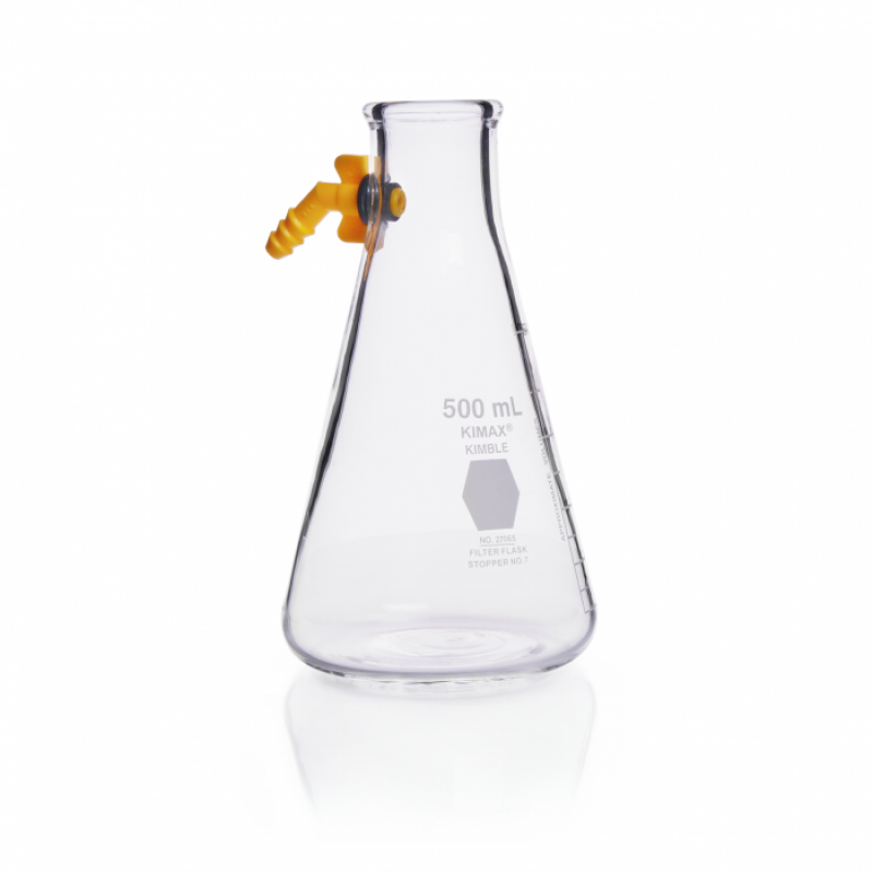 KIMBLE® 27065-2000 KIMAX® Graduated Filter Flask, Detachable Plastic Side Arm, 2000 mL