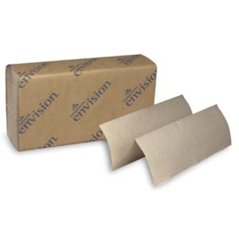 Georgia-Pacific Consumer Products 23304 EPA Multifold Paper Towels, Paper Band, Brown, 9¼" x 9½" Sheets, 250 ct/pk, 16 pk/cs (30 cs/plt)