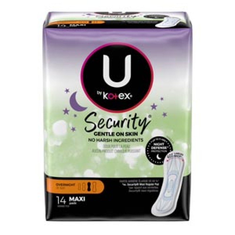 Kimberly-Clark Consumer 01404 Kotex Maxi Pads, Premium, Overnite, Nonwing, 14pk, 8pk/cs