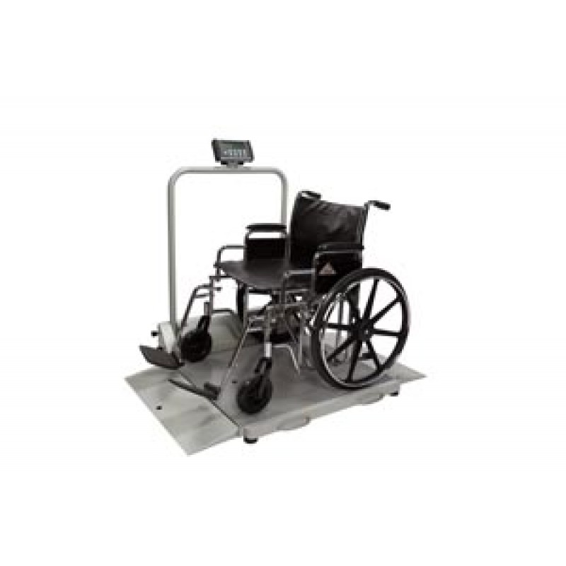 Pelstar LLC/Health O Meter Professional Scales 2610KL Digital Wheelchair Dual Ramp Scale with Folding Ramps, Capacity: 1000 lbs/454 kg, Resolution: 0.2 lb/0.1kg, Platform Dimension: 32¼"W x 36"D, Ramp Size: 32¼"W x 9 7/8"D, (4) Wheels, 120V Adapter (inclu
