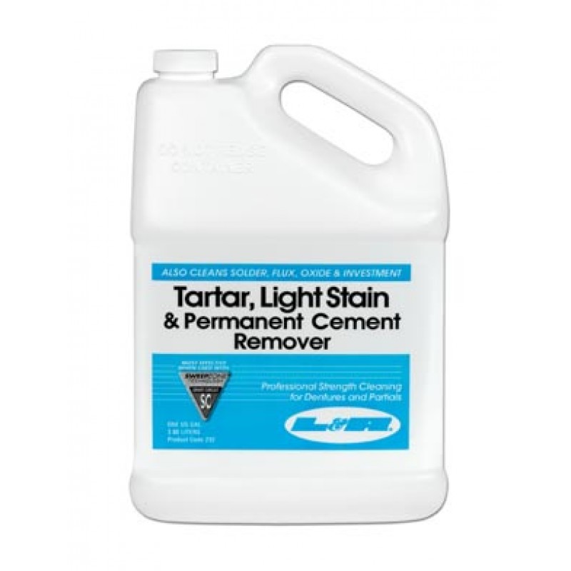 L&R Manufacturing Company 232 Tartar, Light Stain & Permanent Cement Remover, Gallon Bottle, 4/cs (40 cs/plt) (Item is considered HAZMAT and cannot ship via Air or to AK, GU, HI, PR, VI)