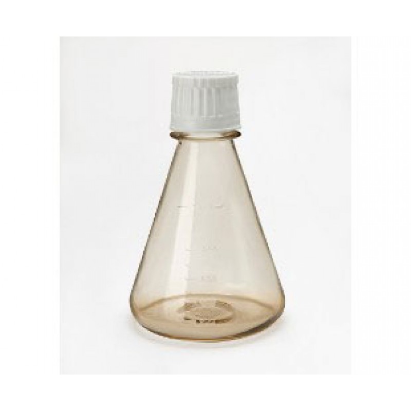 Cell culture shaker flask, 1000ml, flat bottom, PC, White Duocap, clear, sterile, 6 pcs./rack