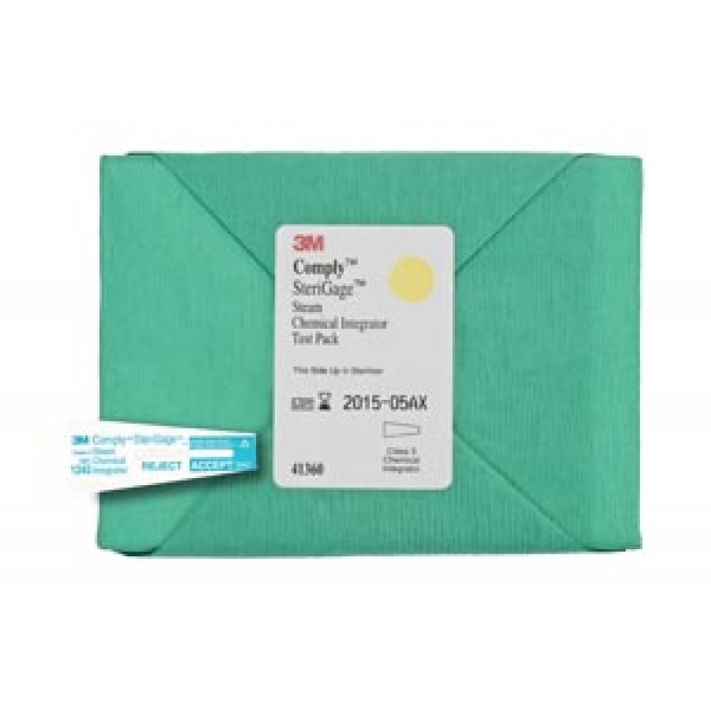 3M Health Care 41360 Integrator Test Pack with Steam Chemical Integrator, 16/bx, 4 bx/cs (Continental US+HI Only)