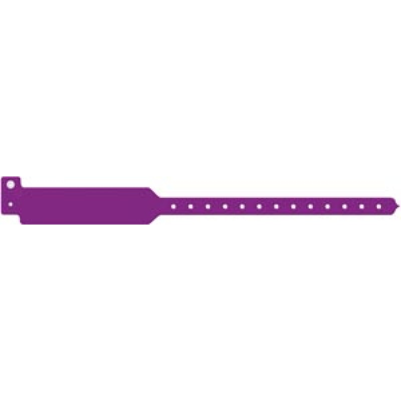 Medical ID Solutions 3207C Wristband, Adult, Write-On Tri-Laminate, Custom Printed, Purple, 500/bx