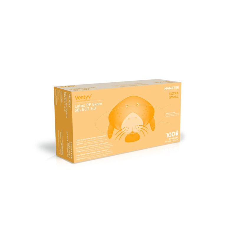 Ventyv 10118103 Glove, Exam, Latex, Powder-Free (PF), Textured, Natural White, X-Small, 100/bx, 10 bx/cs (Continental US Only)