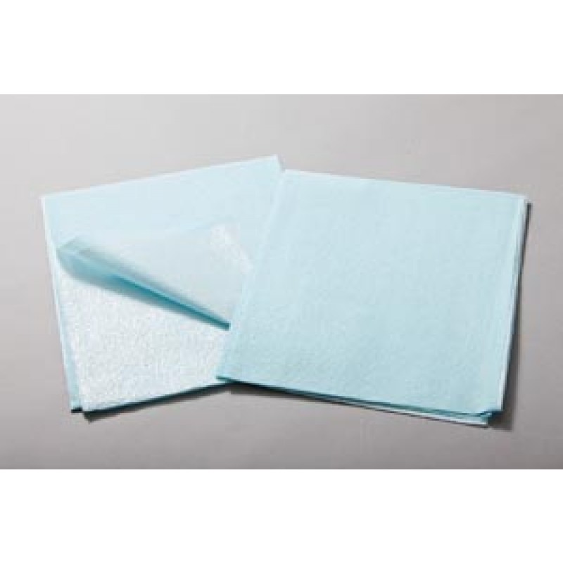 TIDI Products, LLC 918213 Drape Sheet, Tissue/ Poly, 30" x 48", Blue, 100/cs
