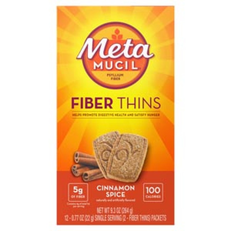 Procter & Gamble Distributing LLC 3700018328 Metamucil Psyllium Fiber, Wafer, Cinnamon Spice, 12/cs