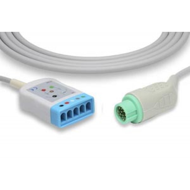 Cables and Sensors TR-25120 ECG Trunk Cable, 3/5 Leads, Mindray > Datascope Compatible w/ OEM: 0010-30-42719, EV6201 (DROP SHIP ONLY) (Freight Terms are Prepaid & Added to Invoice - Contact Vendor for Specifics)