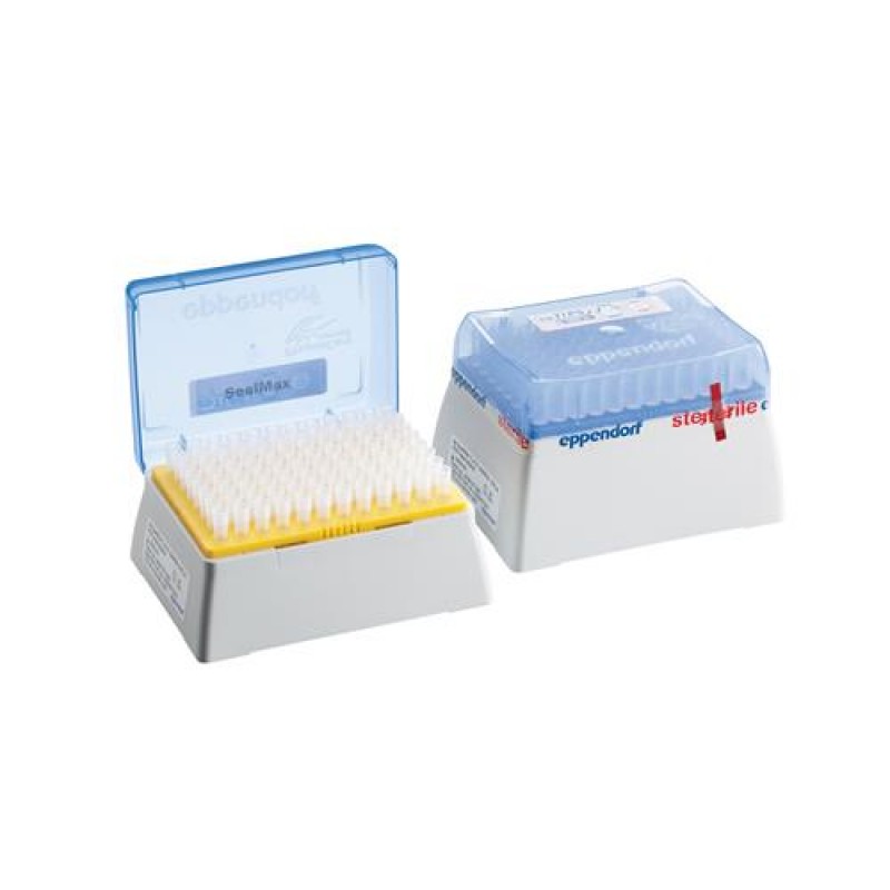 ep Dualfilter T.I.P.S.® SealMax, PCR clean and sterile, 50 – 1,000 µL, 76 mm, blue, colorless tips, 960 tips (10 racks × 96 tips)