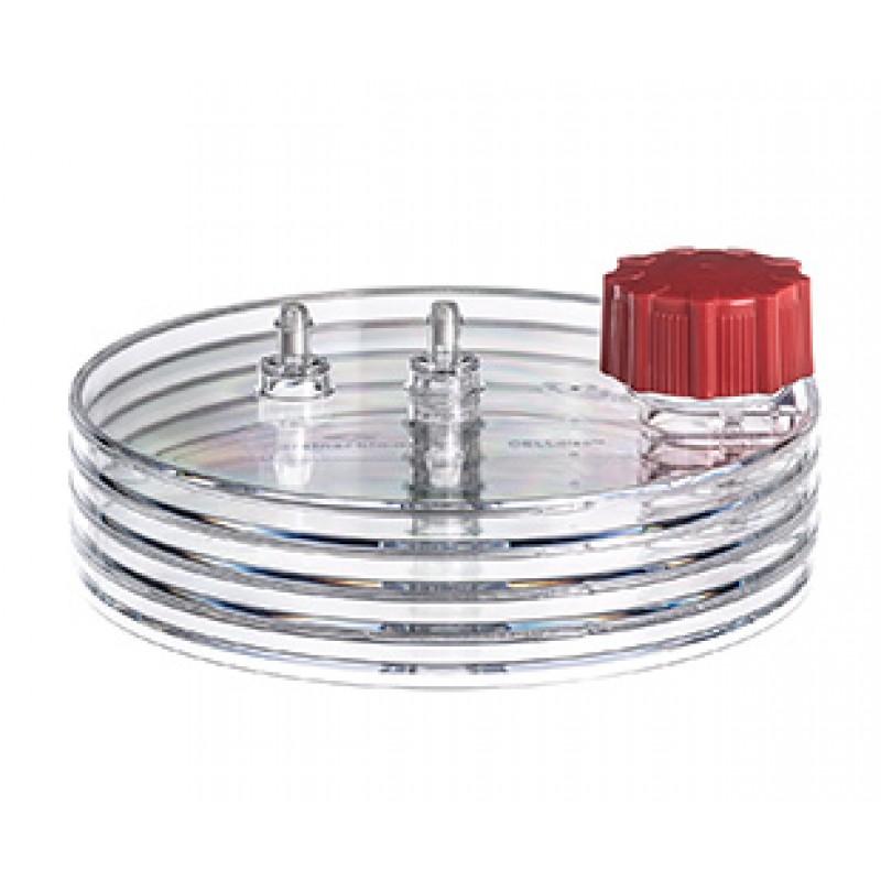 CELLDISC, 4 LAYERS, 1.000 CM², PS, CLEAR, TC, STANDARD SCREW CAP RED, STERILE, SINGLE PACKED