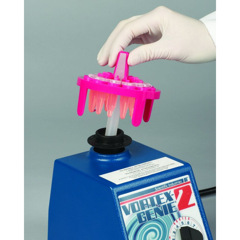 Bel-Art PrepSafe Microtube Mini Floating Rack, 12-Well, Fits 1.5 and 2.0 mL Tubes, Turquoise, W/ Vortex Attachment