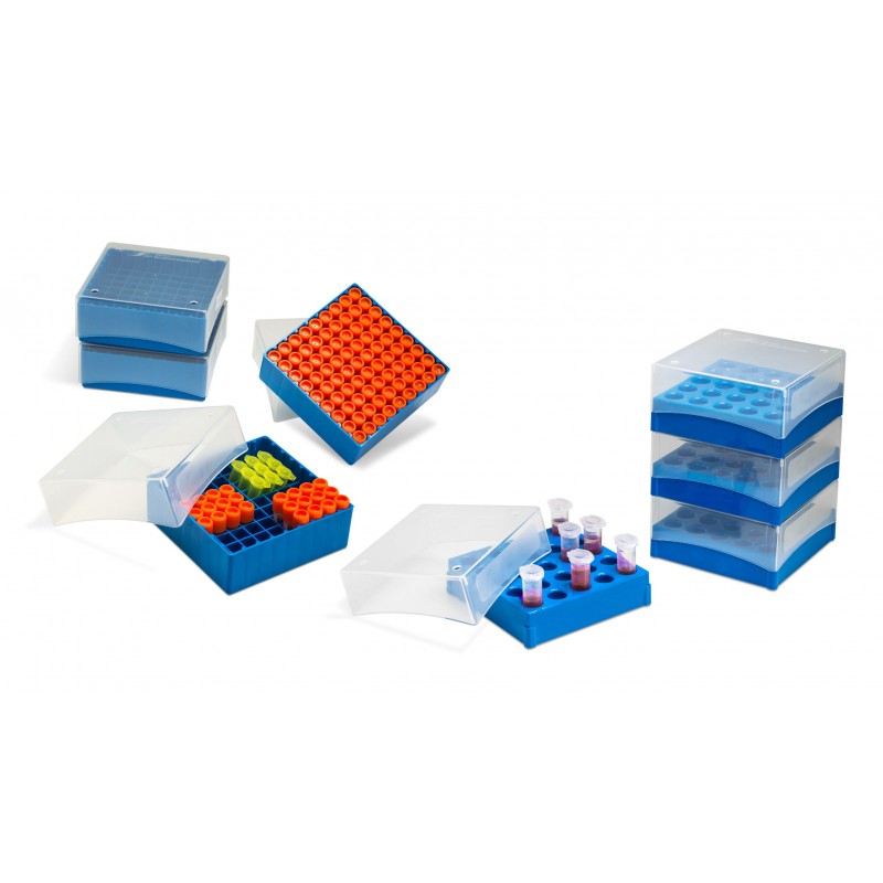 Bel-Art Polypropylene Cryobox, 9x9 Layout, Holds 1.5 and 2.0 mL Tubes, Clear