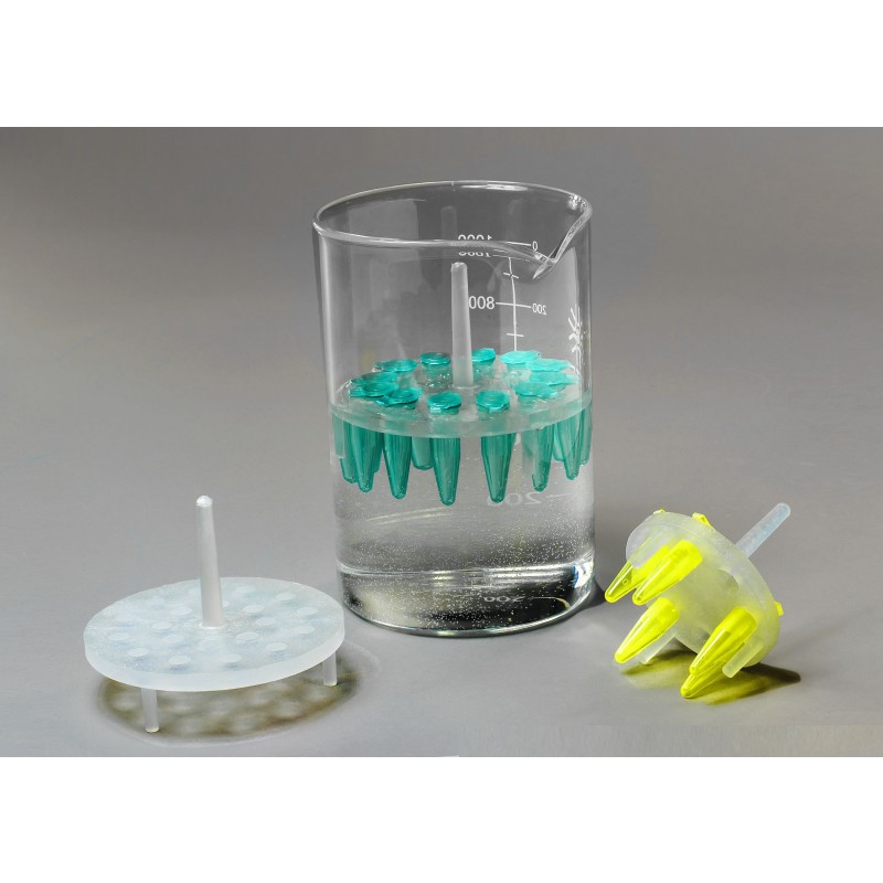 Bel-Art Round Microtube Floating Bubble Rack, 8-Well, Fits 1.5 mL Tubes