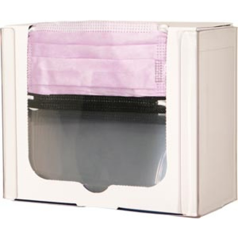 Bowman Manufacturing Company, Inc. FP-120 Face Mask Dispenser, Shield Style, Holds One Box of Shield Style Face Masks, Two Sets of Keyholes For Dual Position Wall Mounting, Clear PETG Plastic, 9 3/16"W x 7½"H x 4 3/16"D (Made in USA)