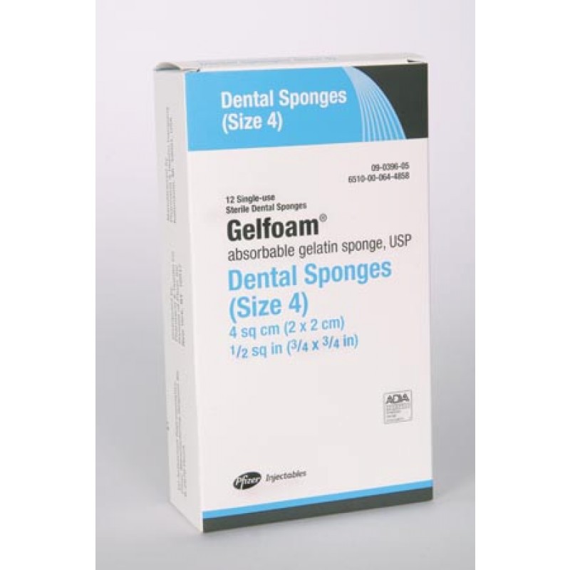 Pfizer, Inc. 1575-9039605 Absorbable Sponge, Size 4, (Rx) (Item is Non-Returnable) 2 sponges/envelope (US Only, Excluding IN and ND), 6 env/pk (24pk/cs, 45 cs/plt) (We must have your Wholesale Drug License on File before shipping this product) (0009-0396-