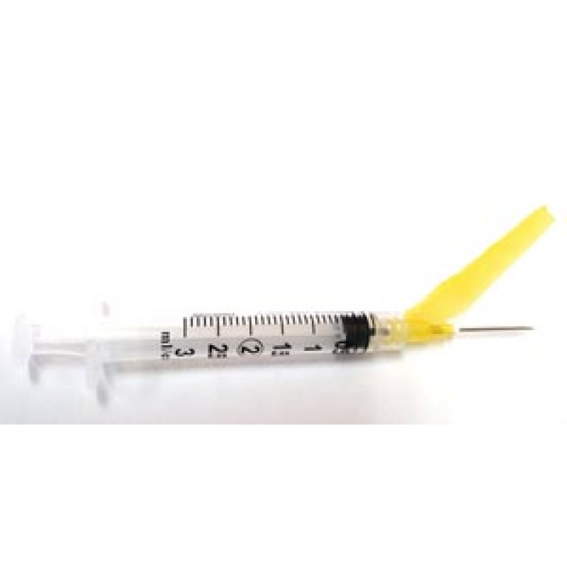 Exel Corporation 27108 Safety Syringe (3 mL) w/ Safety Needle (20G x 1"), 50/bx, 8 bx/cs
