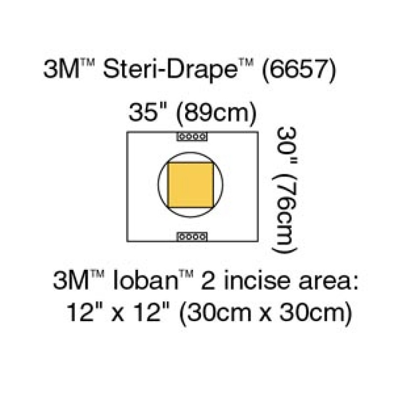 3M Health Care 6657 Cesarean-Section Pouch with Ioban 2 Incise Film, 35" x 30", 10/bx, 4 bx/cs (Continental US+HI Only)