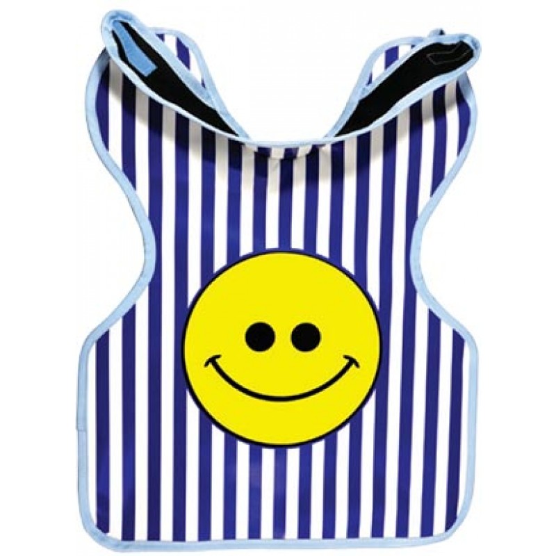 Palmero 27HAPPYFACE Protectall X-Ray Apron, Child w/Collar, Lead-lined, .3MM Thickness. 20" x 20, Blue and White Stripes w/Happy Face (US SALES ONLY)
