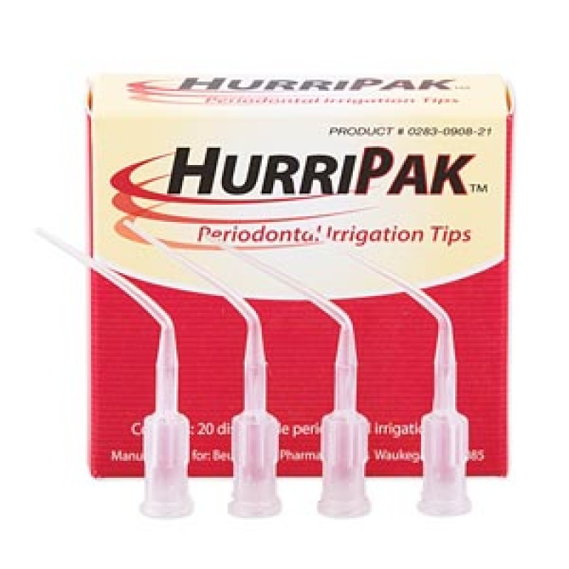 Beutlich LP Pharmaceuticals 0283-0908-21 HurriPAK Periodontal Irrigation Tips, Disposable, 20/bx (US Only)