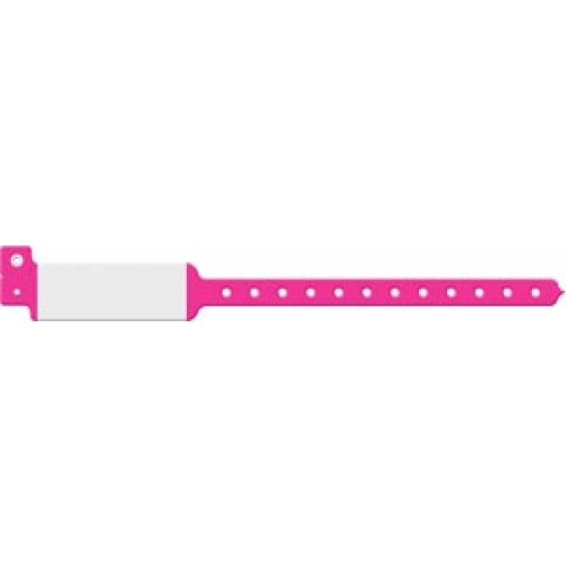 Medical ID Solutions 129 Wristband, Adult/ Pediatric, Imprinter Vinyl, Neon Pink, 500/bx