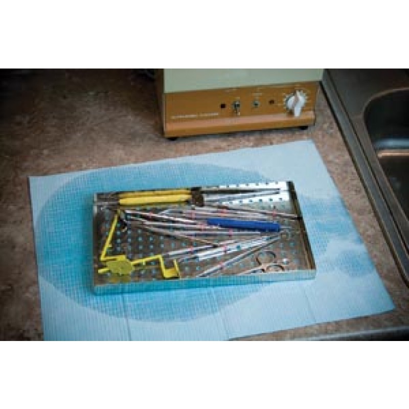 TIDI Products, LLC 983914 Wicking Towel For Ultrasonic Tool Cleaning, 13" x 18", Blue, 100/cs