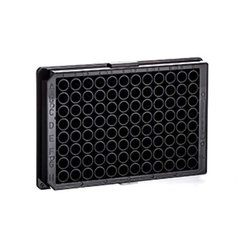 96W Streptavidin-coated Plate, PS, Flat Bottom, Chimney Style, Black