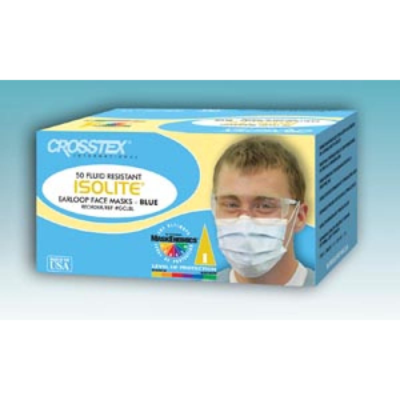 Crosstex International GCLBL Minimum Performance Mask, Latex Free (LF), Blue, 50/bx, 10bx/ctn **Item on Manufacturer Backorder- Limited Inventory when Available**