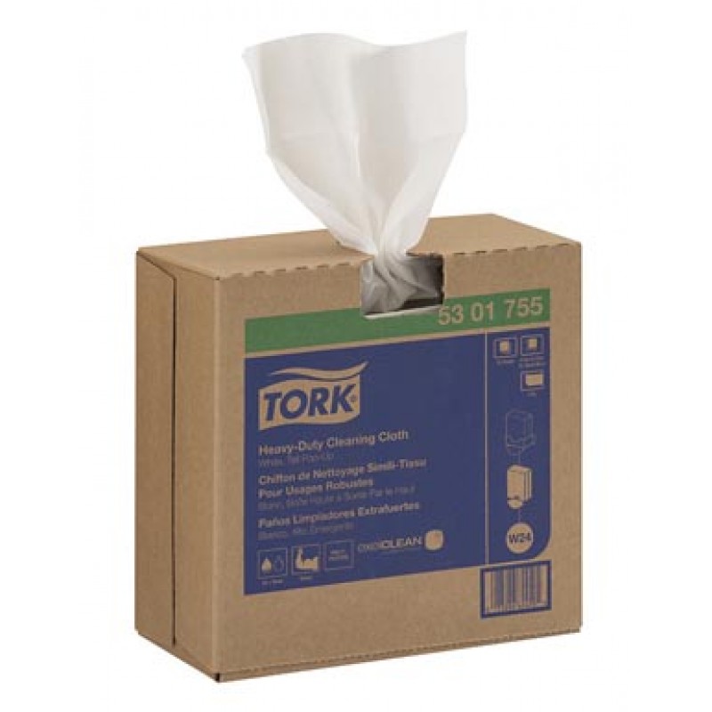 Essity Professional Hygiene North America, LLC 5301755 Cleaning Cloth, Heavy-Duty, Pop-Up Box, White, 1-Ply, Embossed, W24, 16.1" x 8.5", 80 sht/bx, 5 bx/cs (90 cs/plt)