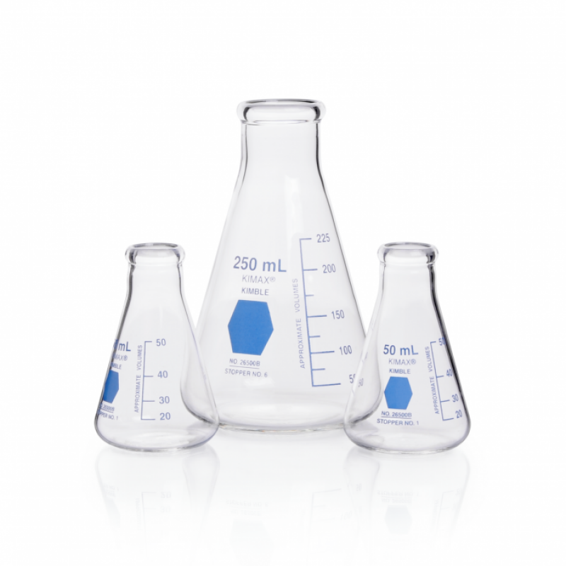 KIMBLE® 26500B-50 KIMAX® Coloware Erlenmeyer Flask, Blue, 50 mL