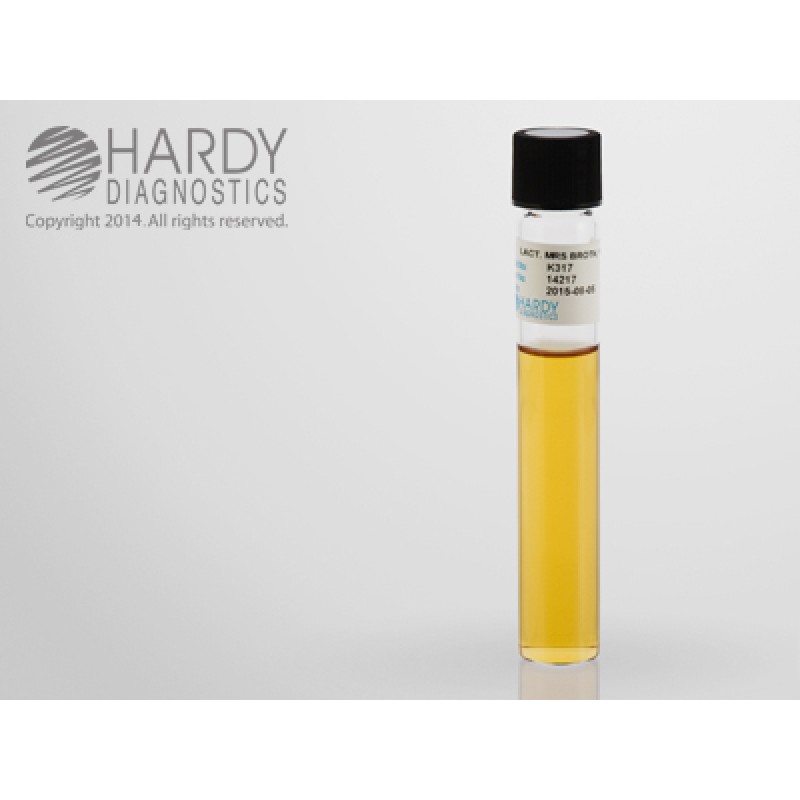 Hardy Diagnostic K317 Liquid Culture Media, Lactobacilli MRS Broth Tube,  365 Day Shelf Life (Pack of 20)