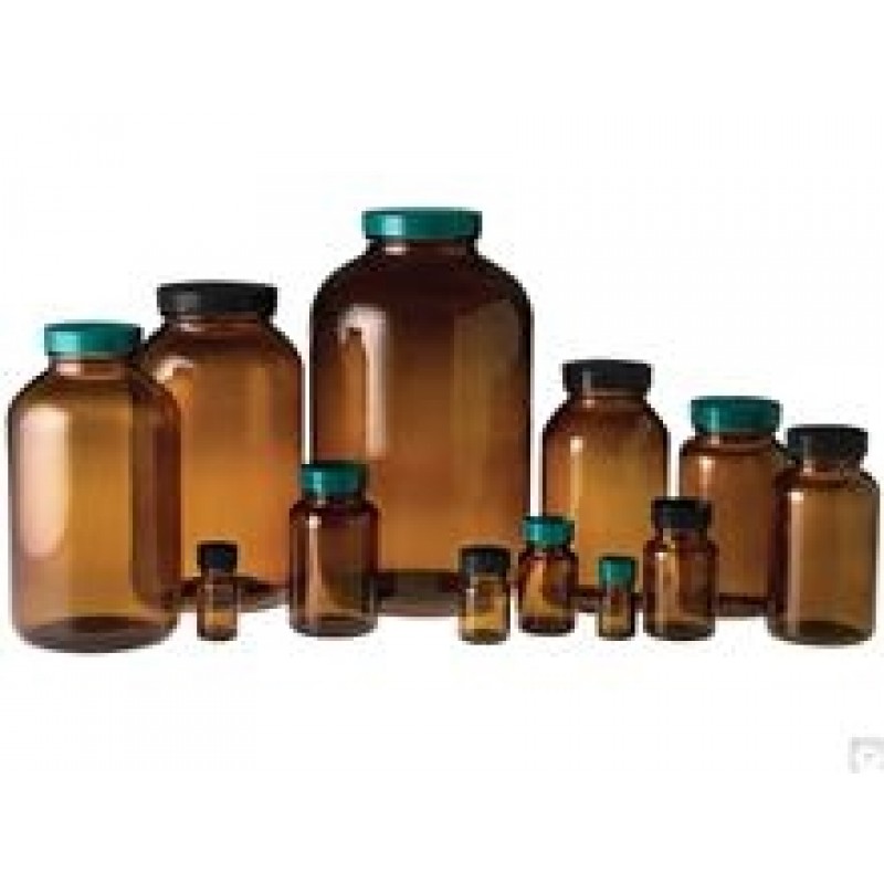 Qorpak GLA-00921 Round Wide Mouth,Packer Bottle, 250 mL,  Glass, No Cap (Case of 24 )