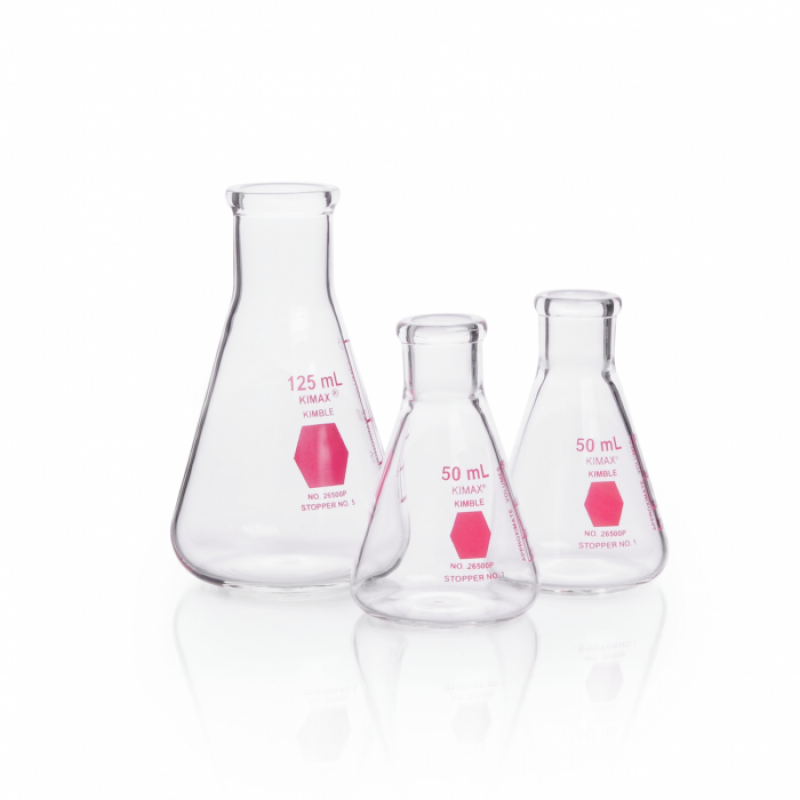 KIMBLE® 26500P-50 KIMAX® Colorware Erlenmeyer Flask, Pink, 50 mL