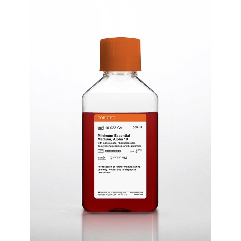 Corning 10-022-CV 500 mL MEM (Minimum Essential Medium) Alpha Medium, 6/CS