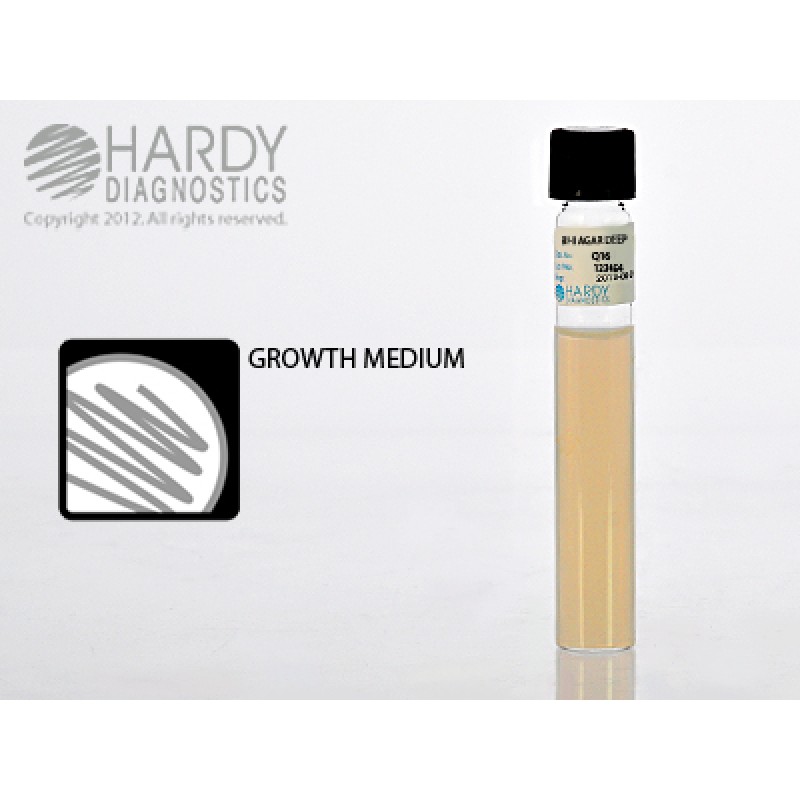 Hardy Diagnostic Q16 Liquid Culture Media, BHI Agar Deep Tube,  365 Day Shelf Life (Pack of 20)