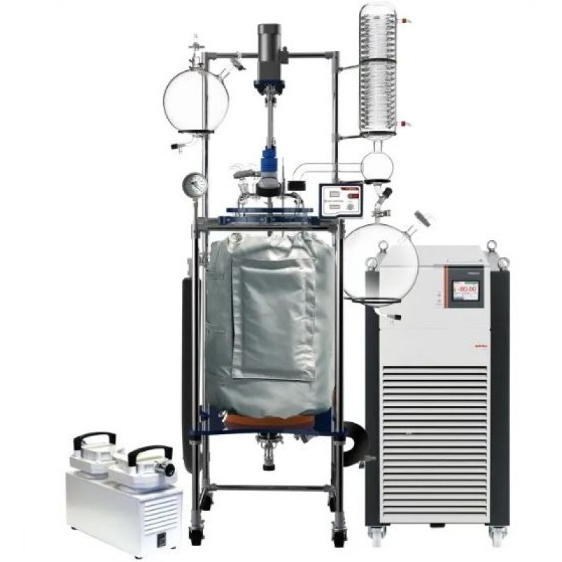Across International R Series 100L Single Jacketed Glass Reactor W/ Chiller & Pump R100-A85t-UDP6