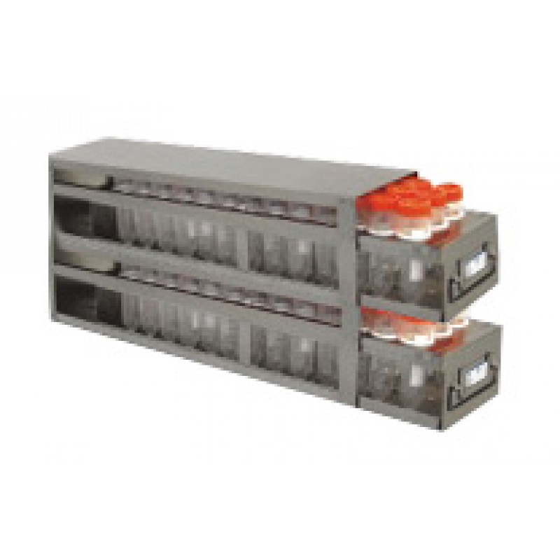 Argos Technologies Upright Freezer Drawer Rack for 50 mL Centrifuge Tubes, Holds 102 Tubes, Stainless Steel (1 Rack)