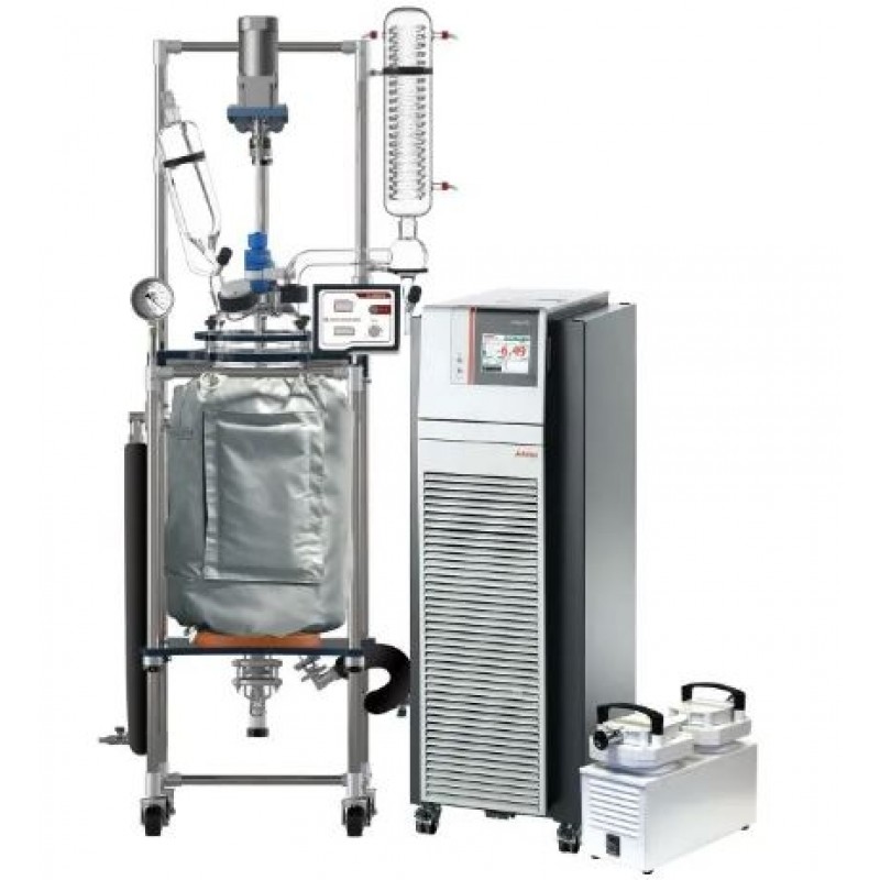 Across International 50L Single Jacketed Glass Reactor W/ Chiller & Pump R50-A80t-UDP6